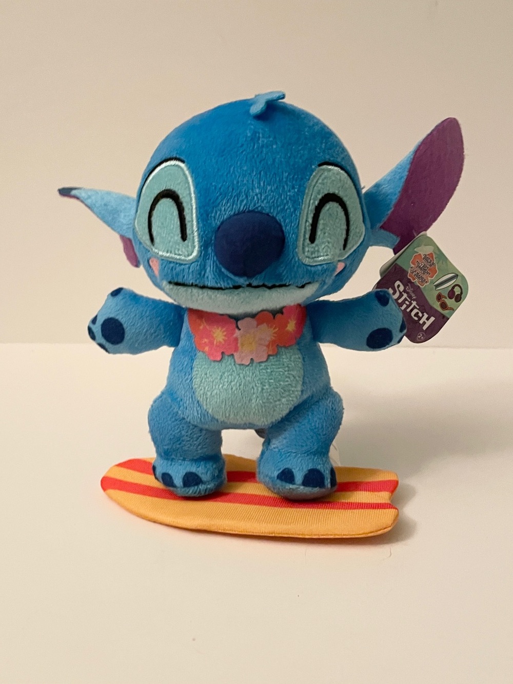 Disney Lilo & Stitch Surfer Plush Surfboard Flower Lei 7” Plushie
